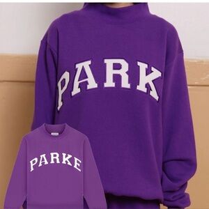 Parke Mockneck Sweatshirt with white lettering - NEW L/XL